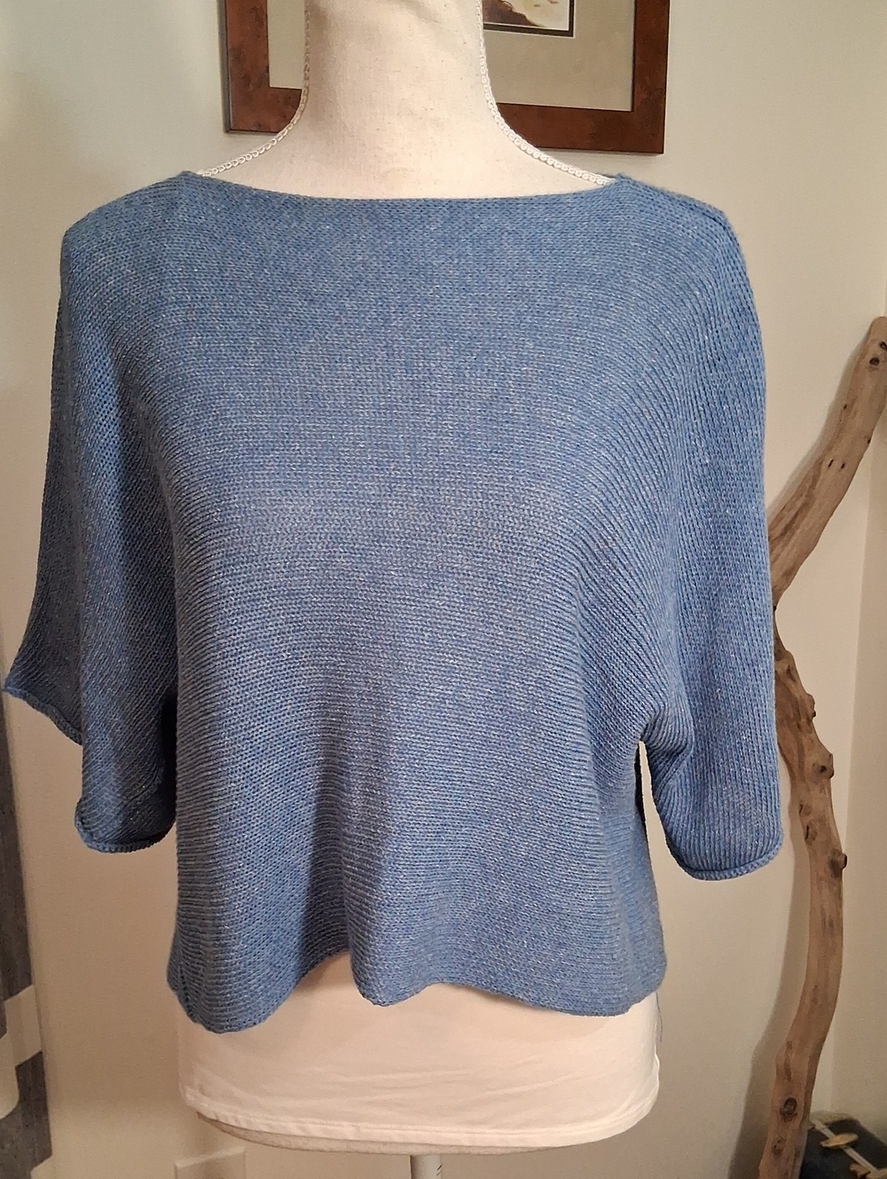 Light Blue Women's Boatneck Lightweight Knit Sweater